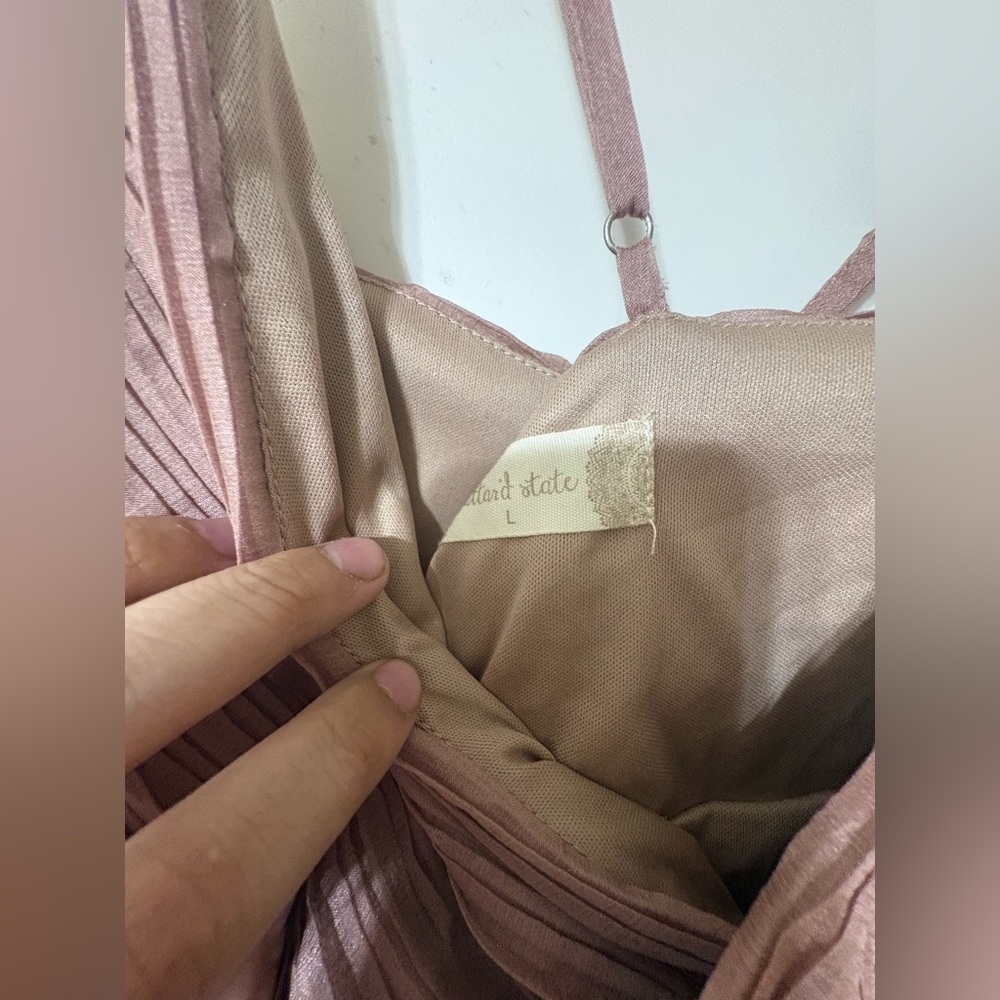 Altar’d State Tiered Ruffle Slip Dress - Dusty Rose - Picture 3 of 4